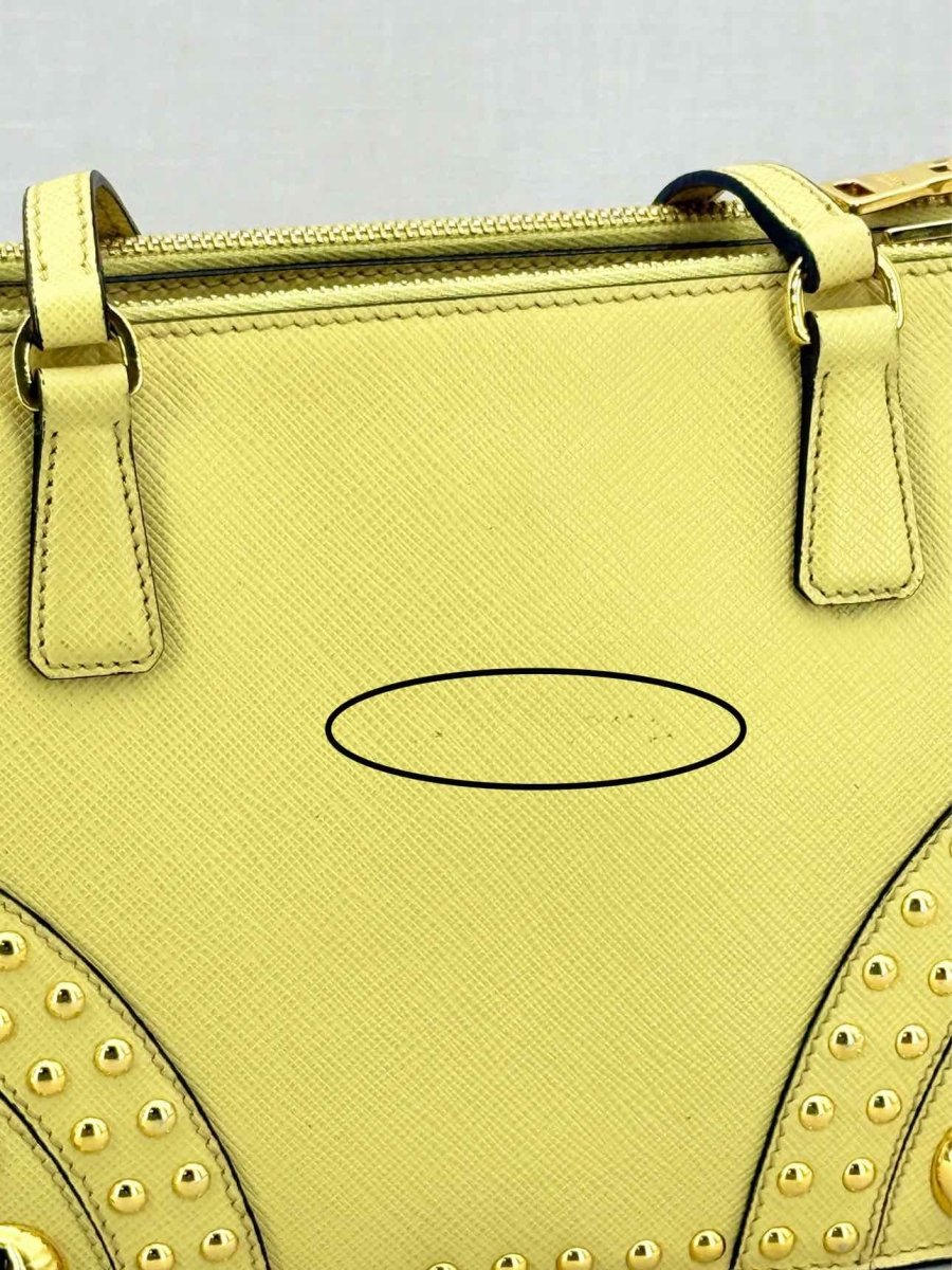 Pre - loved PRADA Yellow Top Handle at Reems Closet