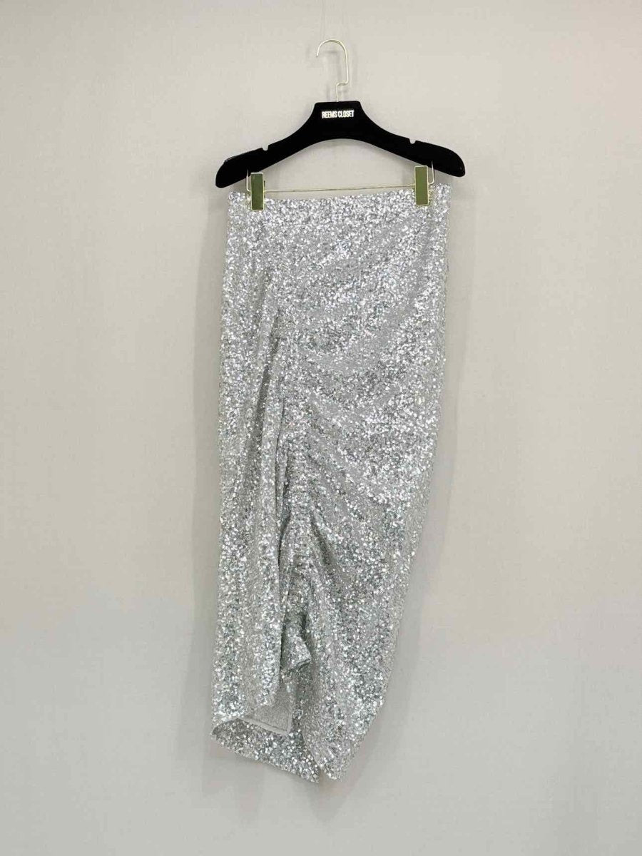 Pre - loved PREEN Silver Size Medium Midi Skirt at Reems Closet