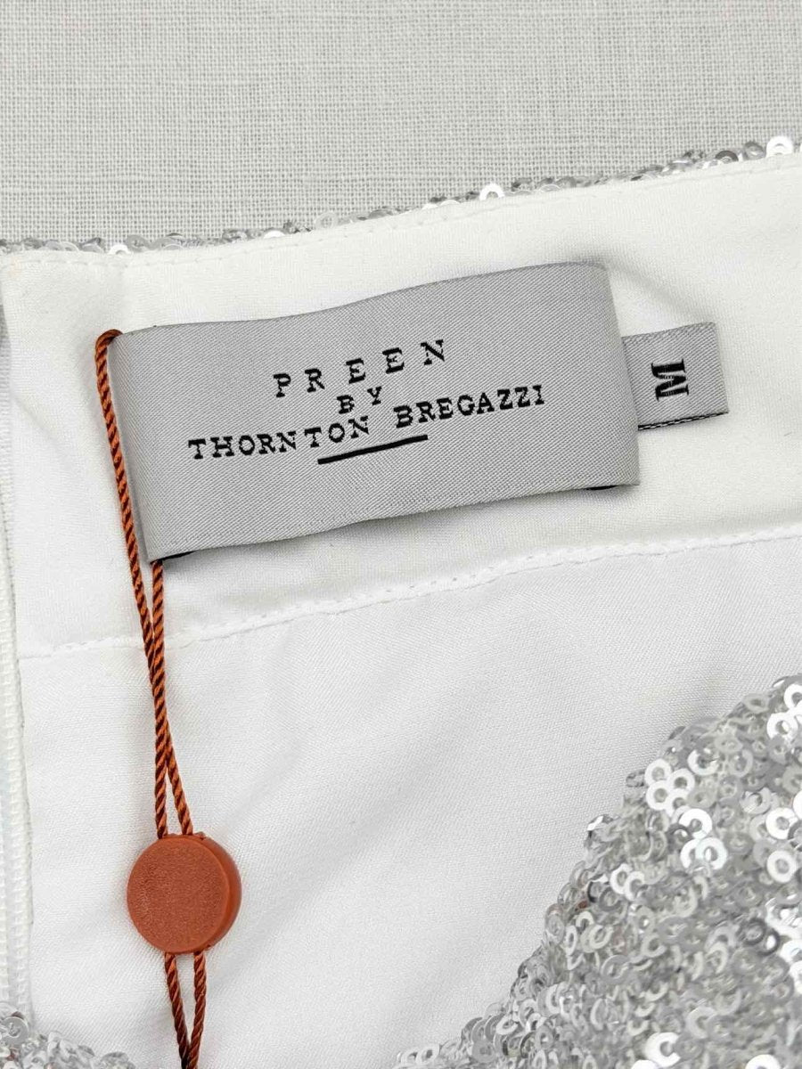 Pre - loved PREEN Silver Size Medium Midi Skirt at Reems Closet