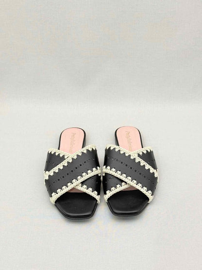 Pre - loved PRETTY BALLERINAS Black Criss Cross Size EU 38 Flats at Reems Closet