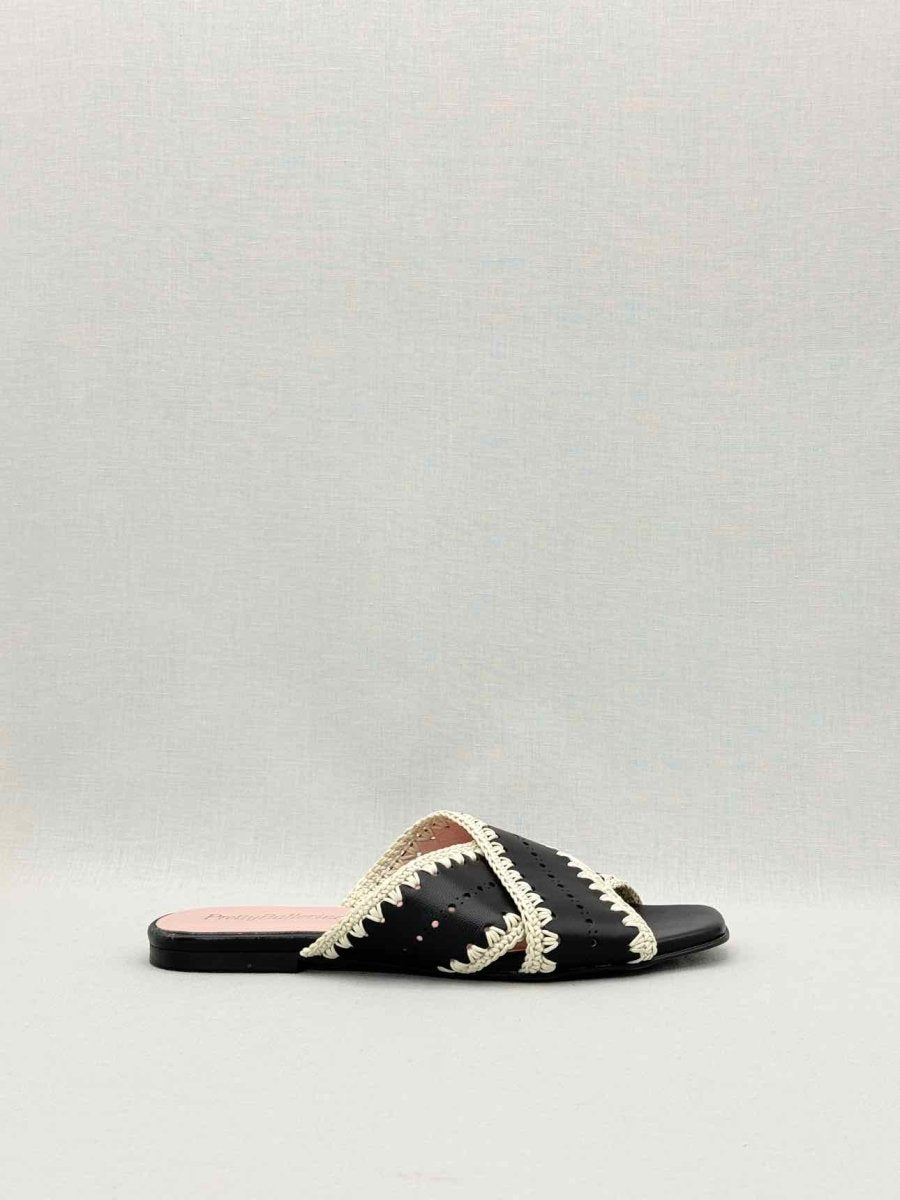 Pre - loved PRETTY BALLERINAS Black Criss Cross Size EU 38 Flats at Reems Closet