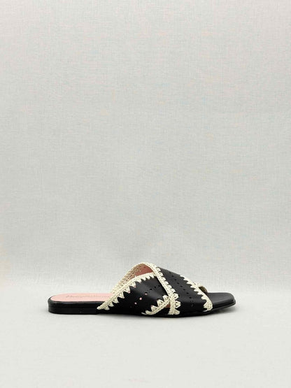 Pre - loved PRETTY BALLERINAS Black Criss Cross Size EU 38 Flats at Reems Closet