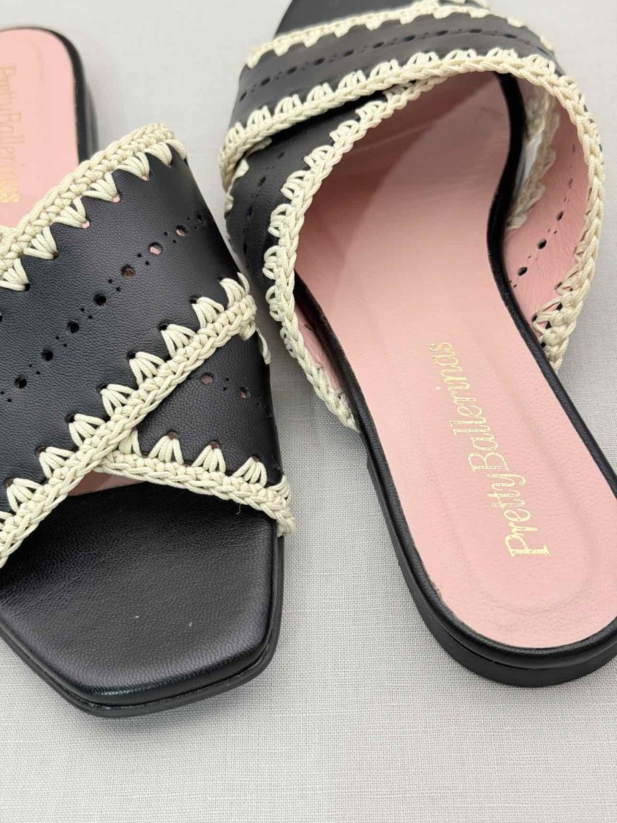 Pre - loved PRETTY BALLERINAS Black Criss Cross Size EU 38 Flats at Reems Closet