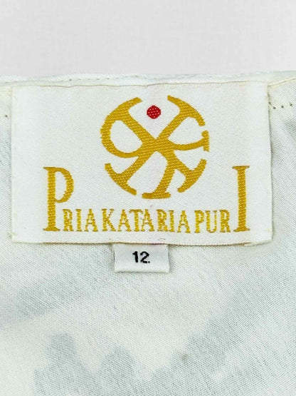 Pre - loved PRIAKATARIAPURI Beige Printed Size Medium Long Dress at Reems Closet