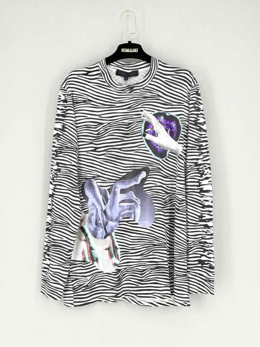 Pre - loved PROENZA SCHOULER Black & White Size Medium Top at Reems Closet