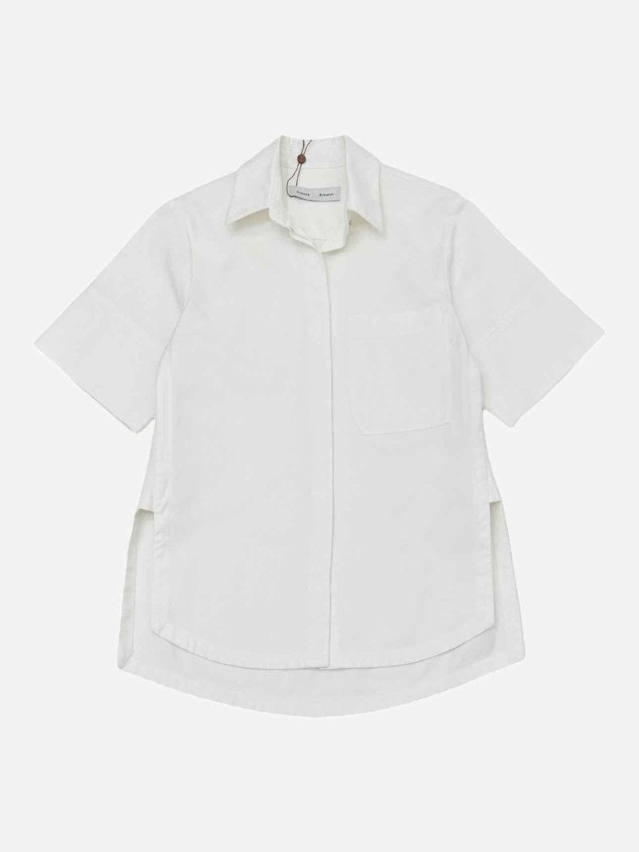 Pre - loved PROENZA SCHOULER Short Sleeve White Shirt at Reems Closet