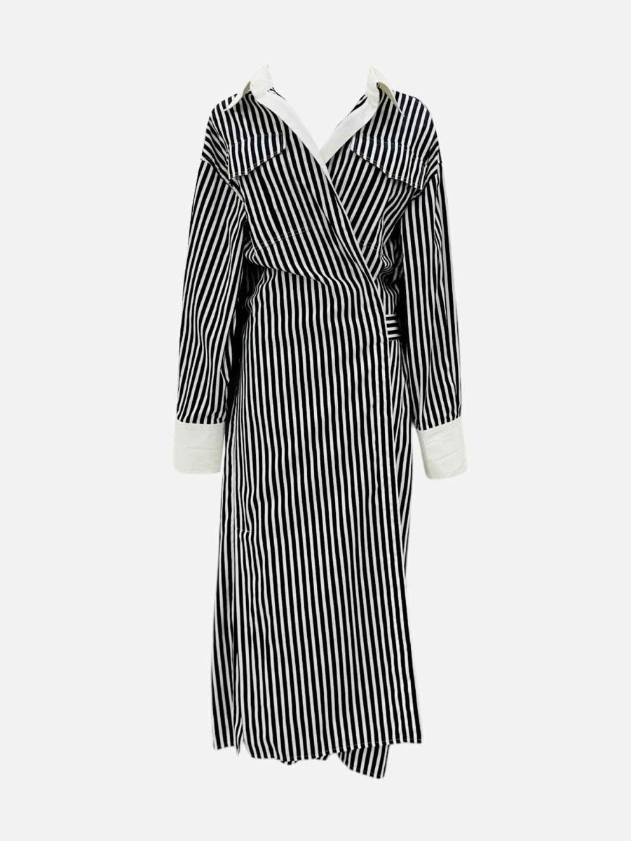 Pre - loved PROENZA SCHOULER White & Black Striped Shirt Dress at Reems Closet