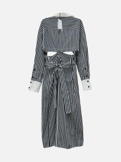 Pre - loved PROENZA SCHOULER White & Black Striped Shirt Dress at Reems Closet