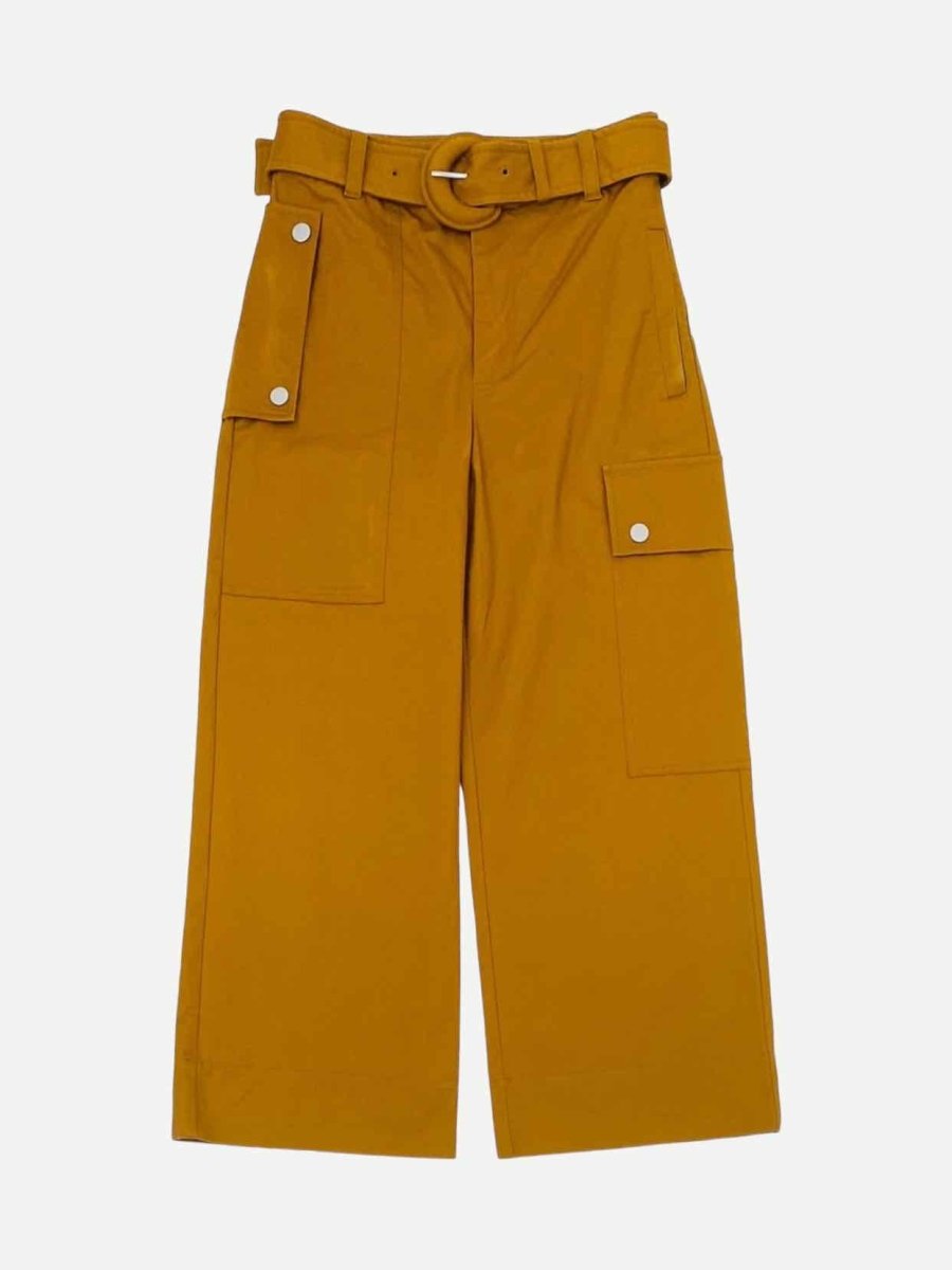 Pre - loved PROENZA SCHOULER White Label Mustard Belted Waist Pants at Reems Closet