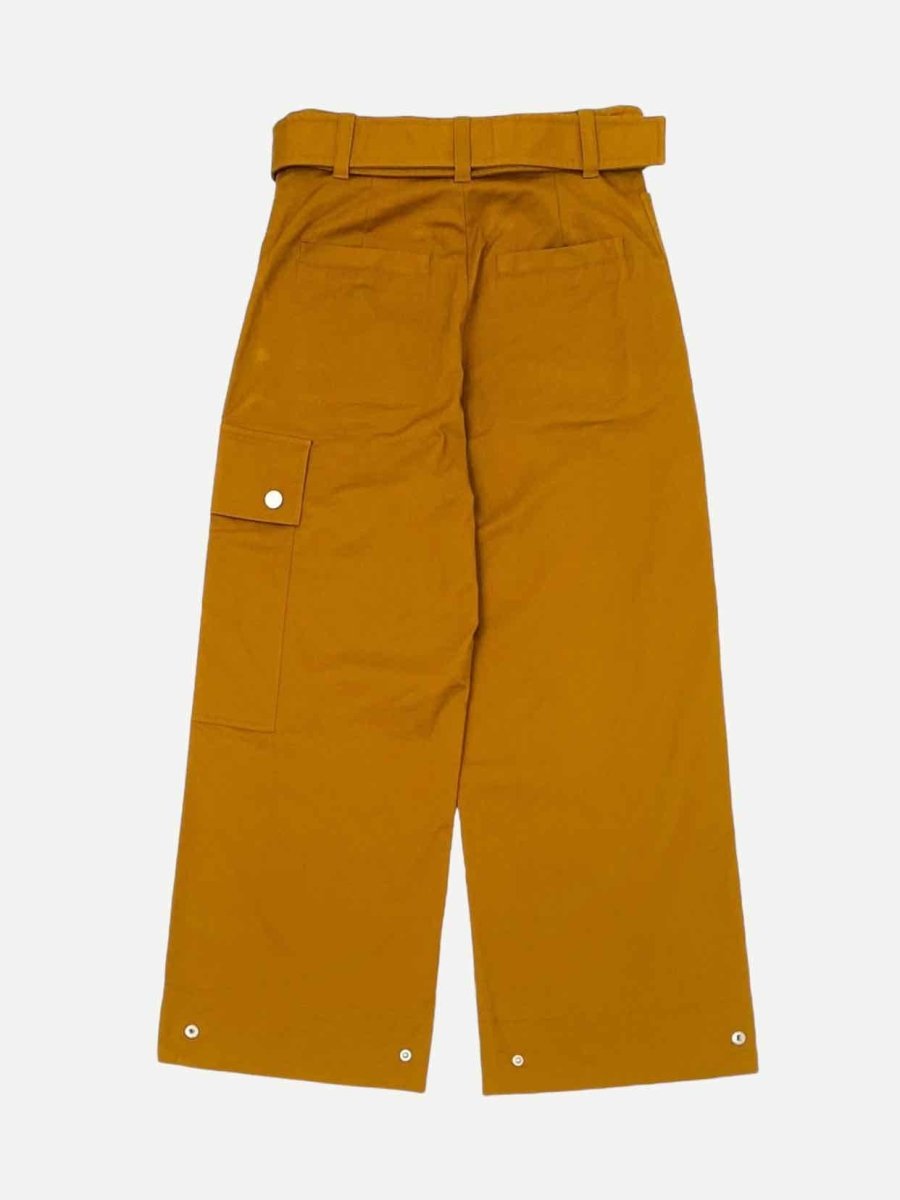 Pre - loved PROENZA SCHOULER White Label Mustard Belted Waist Pants at Reems Closet