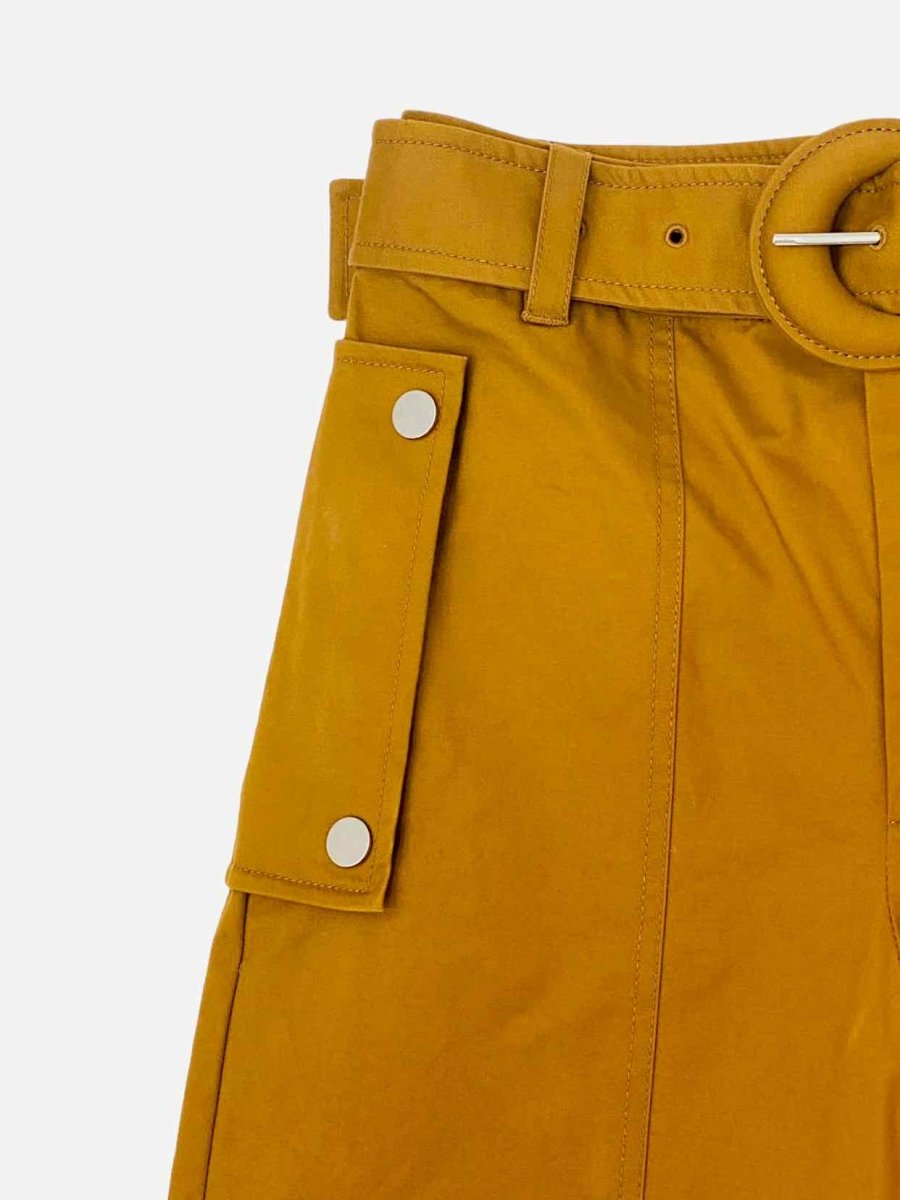 Pre - loved PROENZA SCHOULER White Label Mustard Belted Waist Pants at Reems Closet