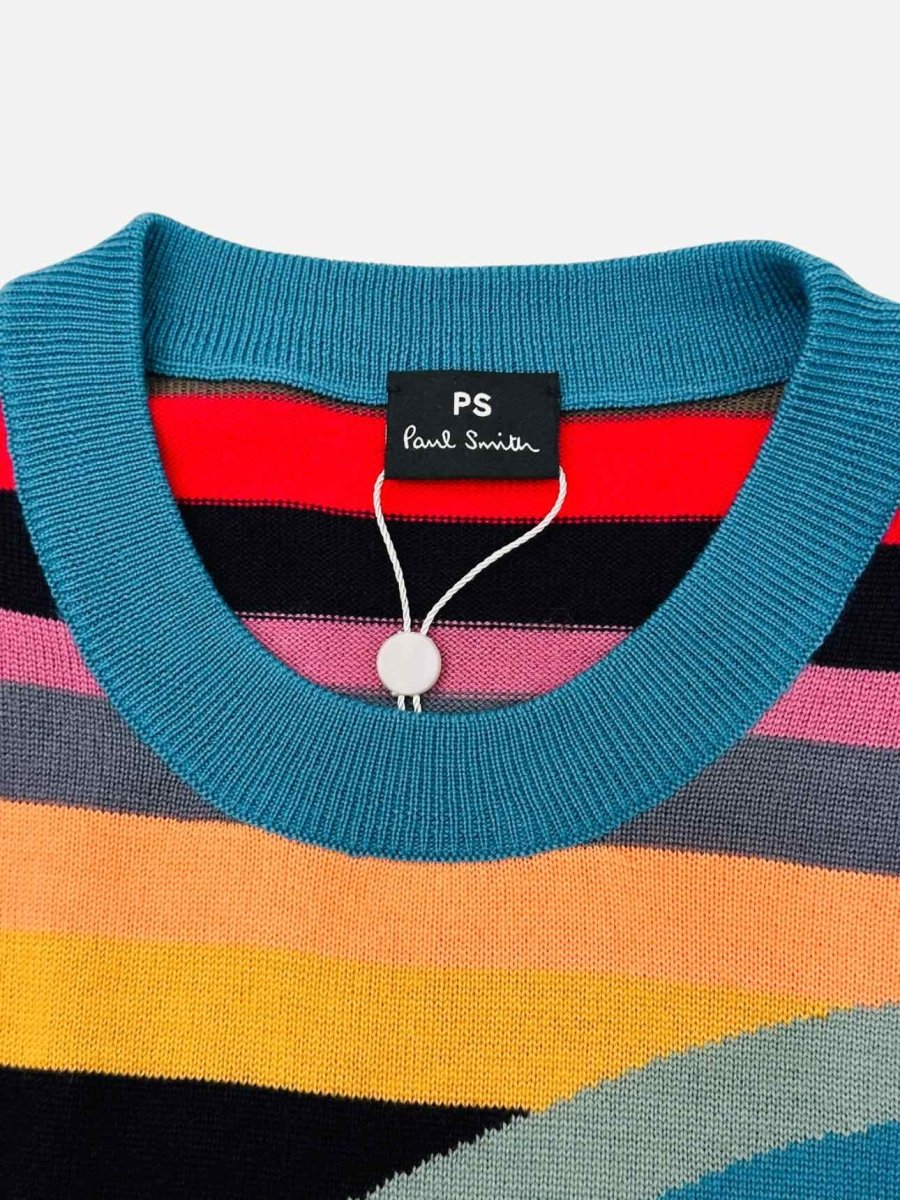 Pre - loved PS PAUL SMITH Swirl Red Multicolor Striped Jumper at Reems Closet