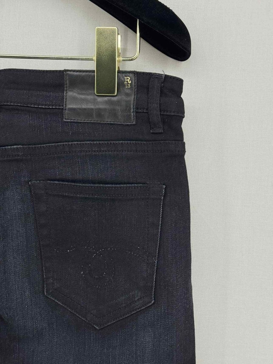 Pre - loved R13 Boy Skinny Black Washed Size 24 Jeans at Reems Closet