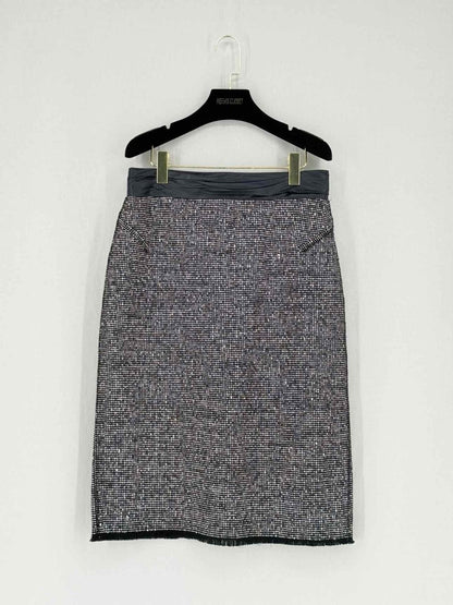 Pre - loved RACHEL ROY Tweed Black & White Size Medium Pencil Skirt at Reems Closet
