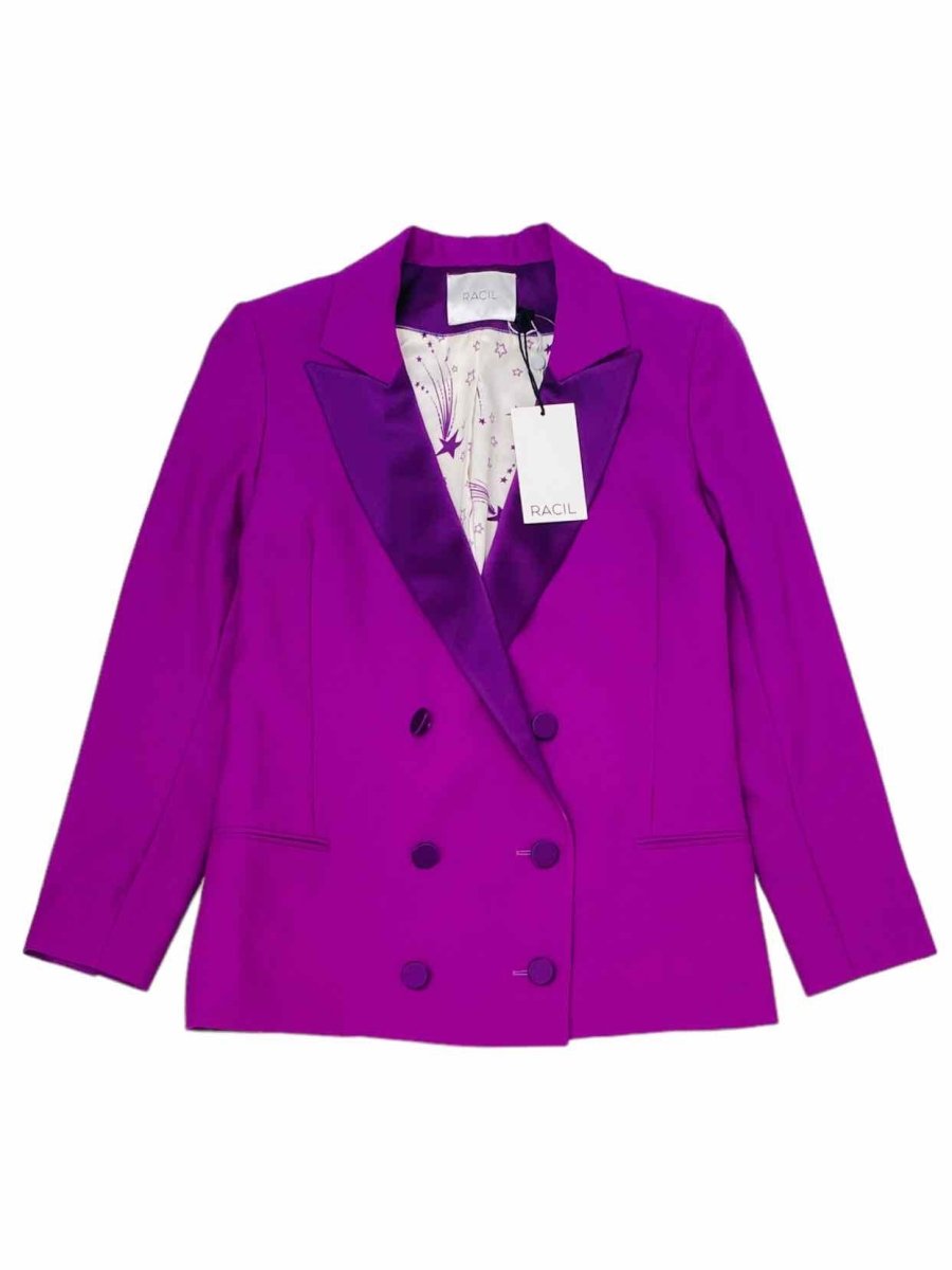 Pre - loved RACIL Double Breasted Purple Jacket at Reems Closet