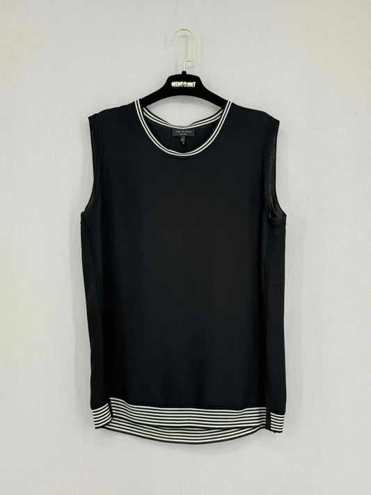 Pre - loved RAG & BONE Black Striped Size Medium Top at Reems Closet