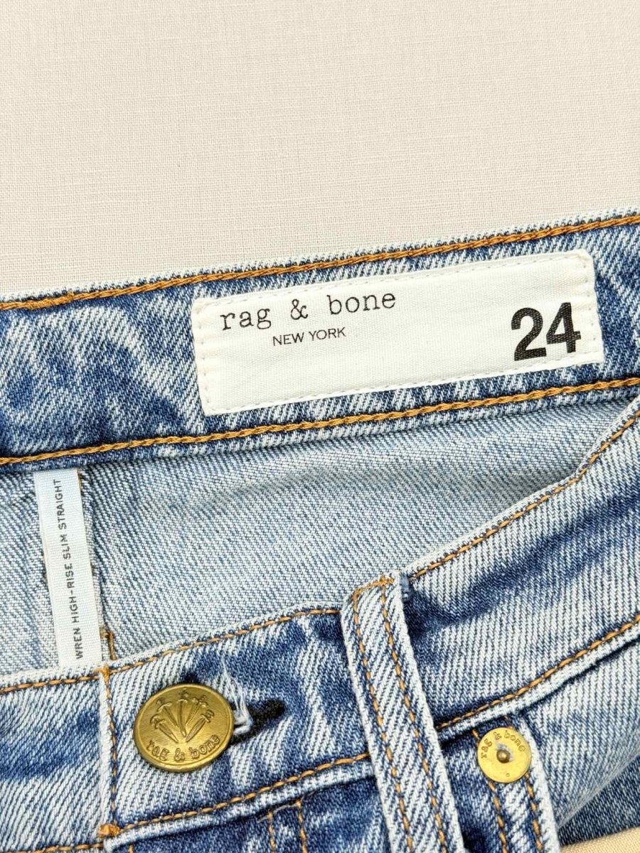 Pre - loved RAG & BONE Light Blue Distressed Size 24 Jeans at Reems Closet