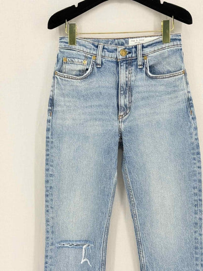 Pre - loved RAG & BONE Light Blue Distressed Size 24 Jeans at Reems Closet