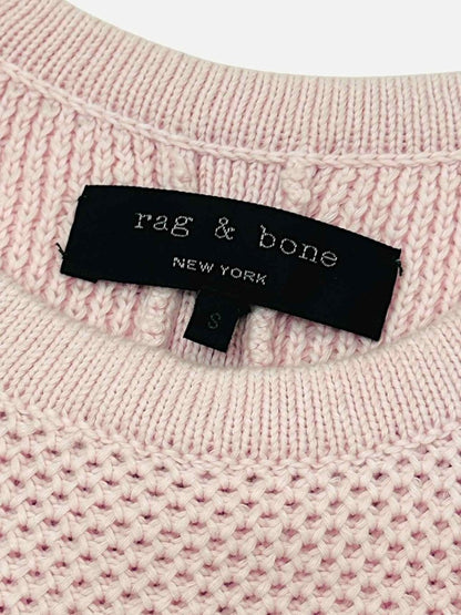 Pre - loved RAG & BONE Light Pink Crochet Jumper at Reems Closet