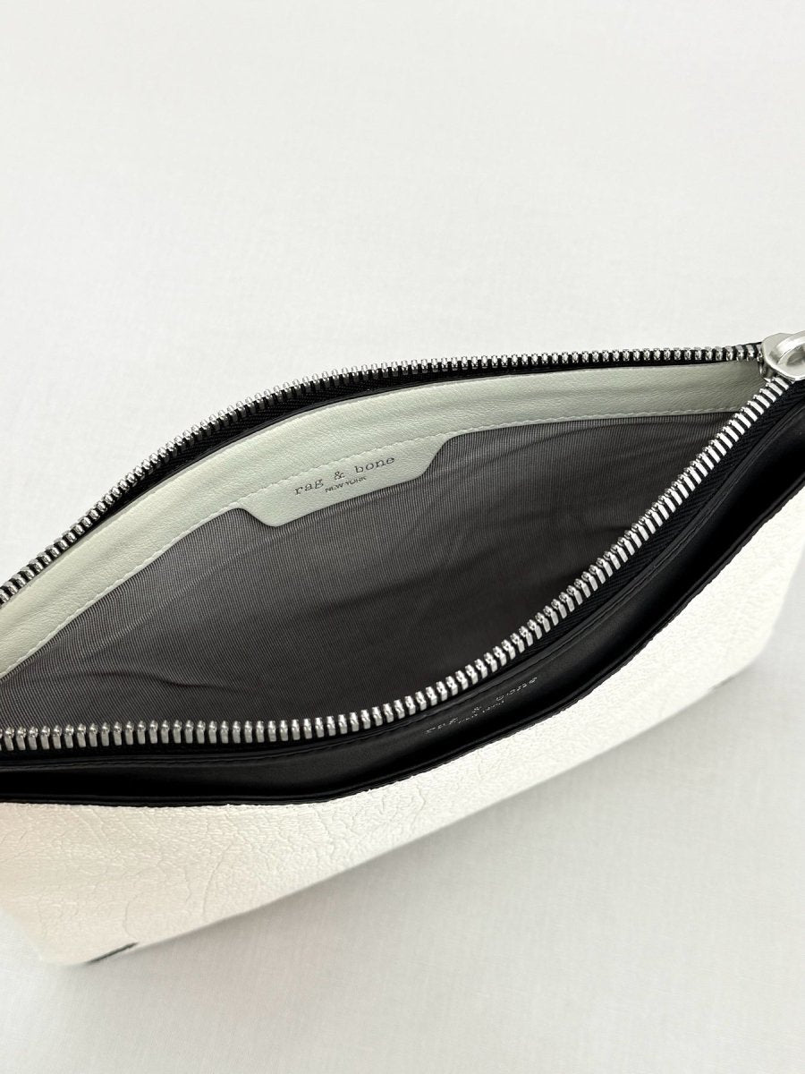 Pre - loved RAG & BONE White & Black Clutch at Reems Closet