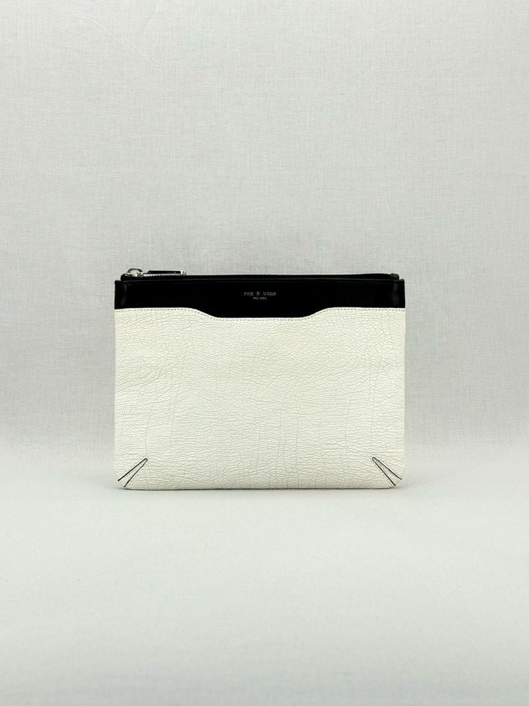 Pre - loved RAG & BONE White & Black Clutch at Reems Closet