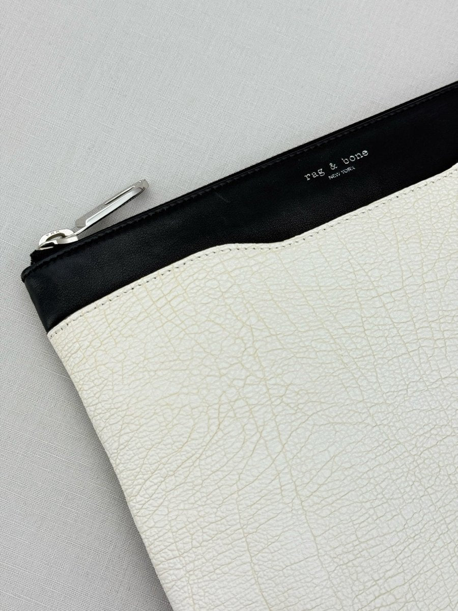 Pre - loved RAG & BONE White & Black Clutch at Reems Closet