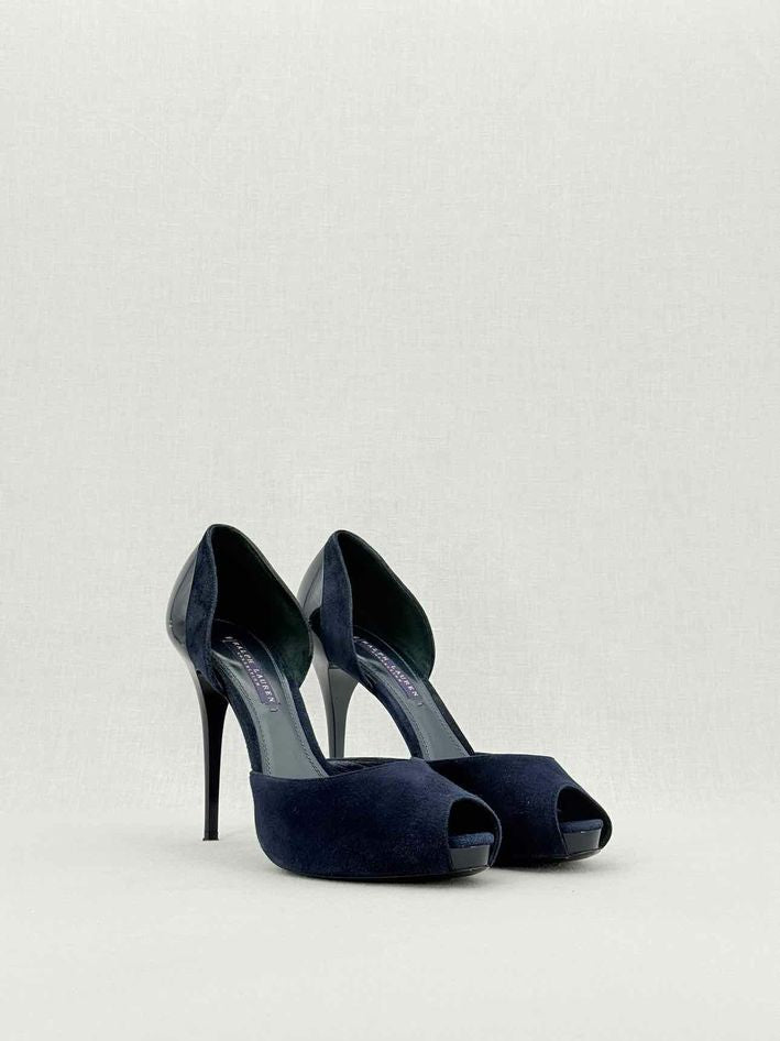 Pre - loved RALPH LAUREN COLLECTION D'Orsay Blue Size EU 40 Pumps at Reems Closet