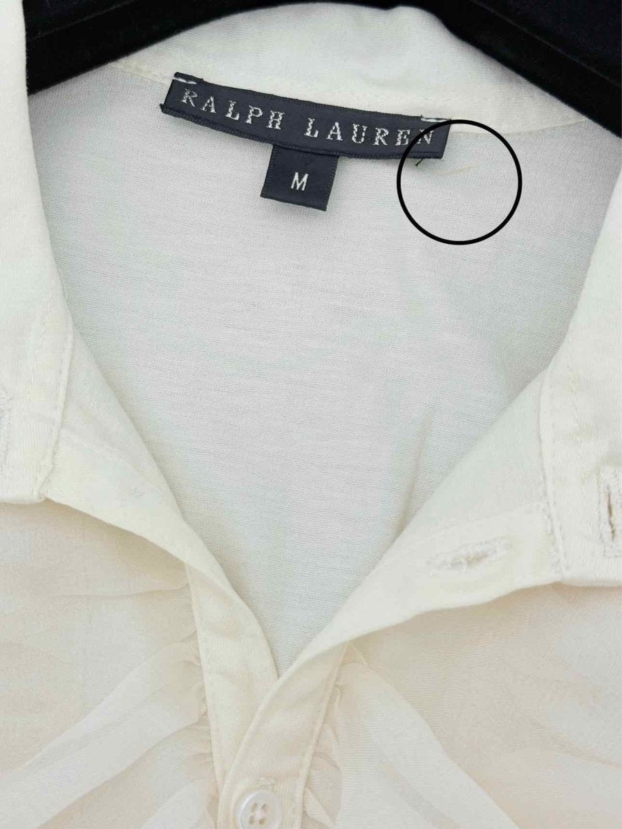Pre - loved RALPH LAUREN Cream Size Medium Blouse at Reems Closet