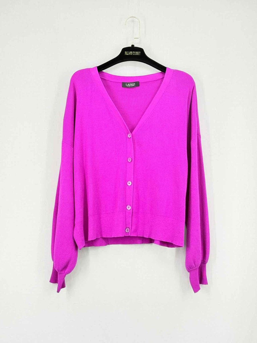 Pre - loved RALPH LAUREN Fuchsia Size Large Cardigan at Reems Closet