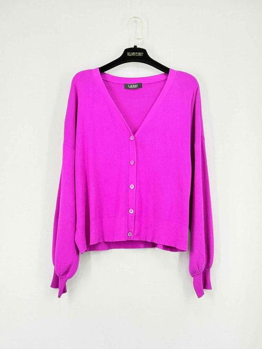 Pre - loved RALPH LAUREN Fuchsia Size Large Cardigan at Reems Closet