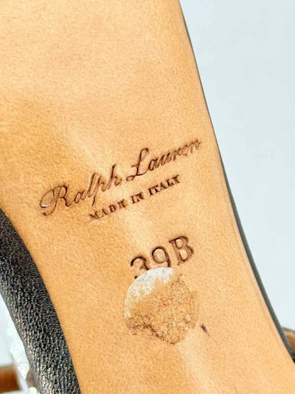 Pre - loved RALPH LAUREN Metallic Bronze Size EU 39 Heeled Sandals at Reems Closet