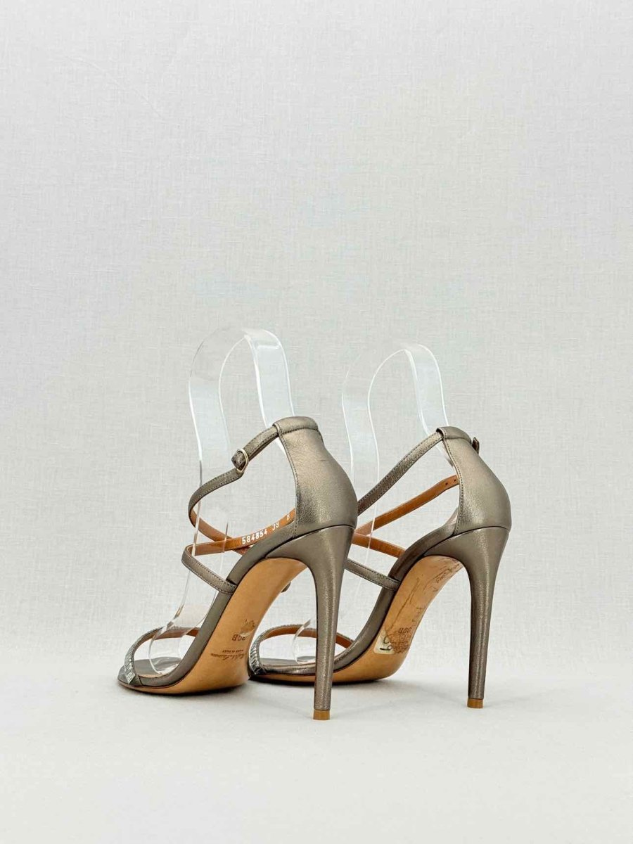 Pre - loved RALPH LAUREN Metallic Bronze Size EU 39 Heeled Sandals at Reems Closet