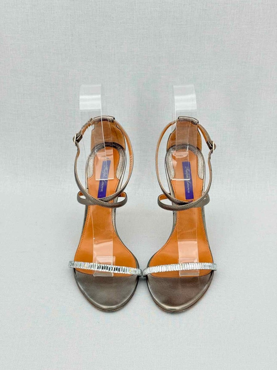 Pre - loved RALPH LAUREN Metallic Bronze Size EU 39 Heeled Sandals at Reems Closet