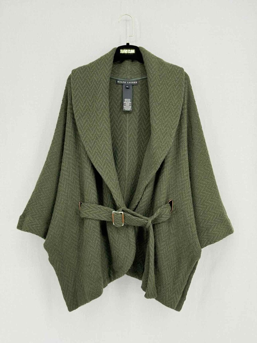 Pre - loved RALPH LAUREN Olive Green Size Medium/Large Cardigan at Reems Closet