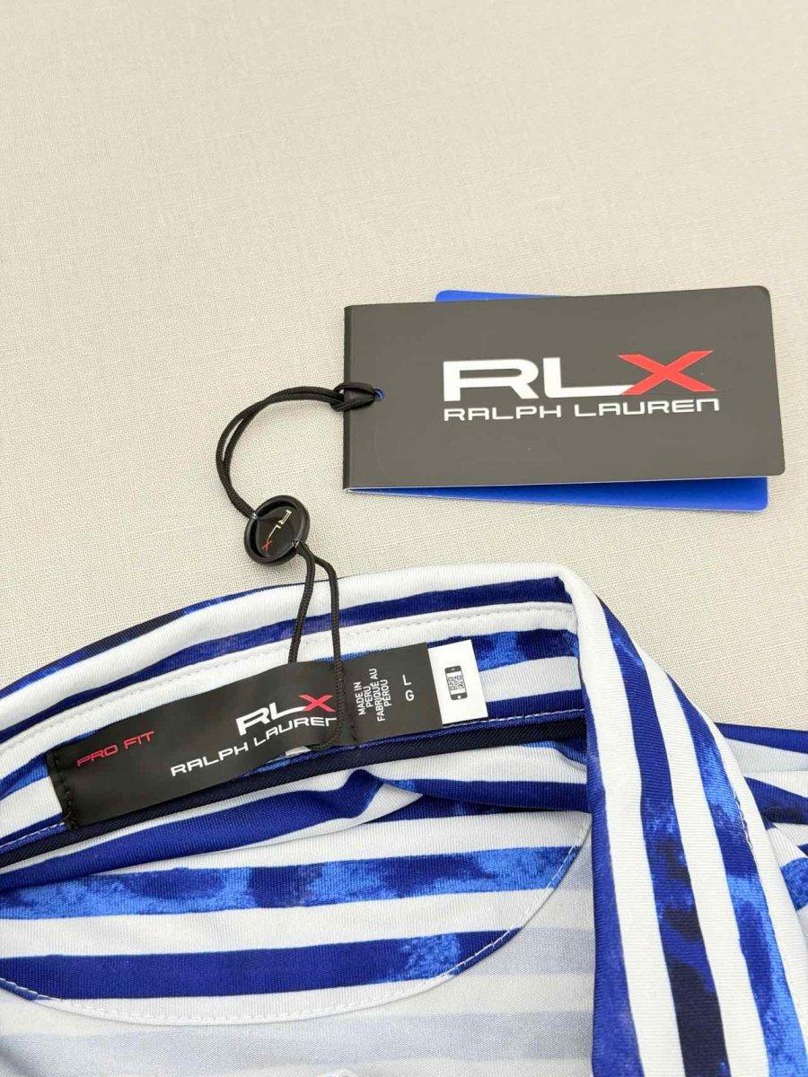 Pre - loved RALPH LAUREN SPORT Blue & White Size Large Polo Shirt at Reems Closet