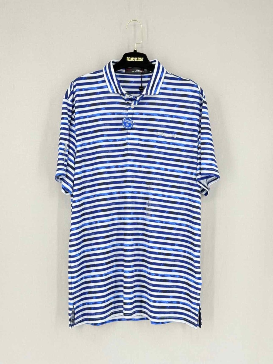 Pre - loved RALPH LAUREN SPORT Blue & White Size Large Polo Shirt at Reems Closet