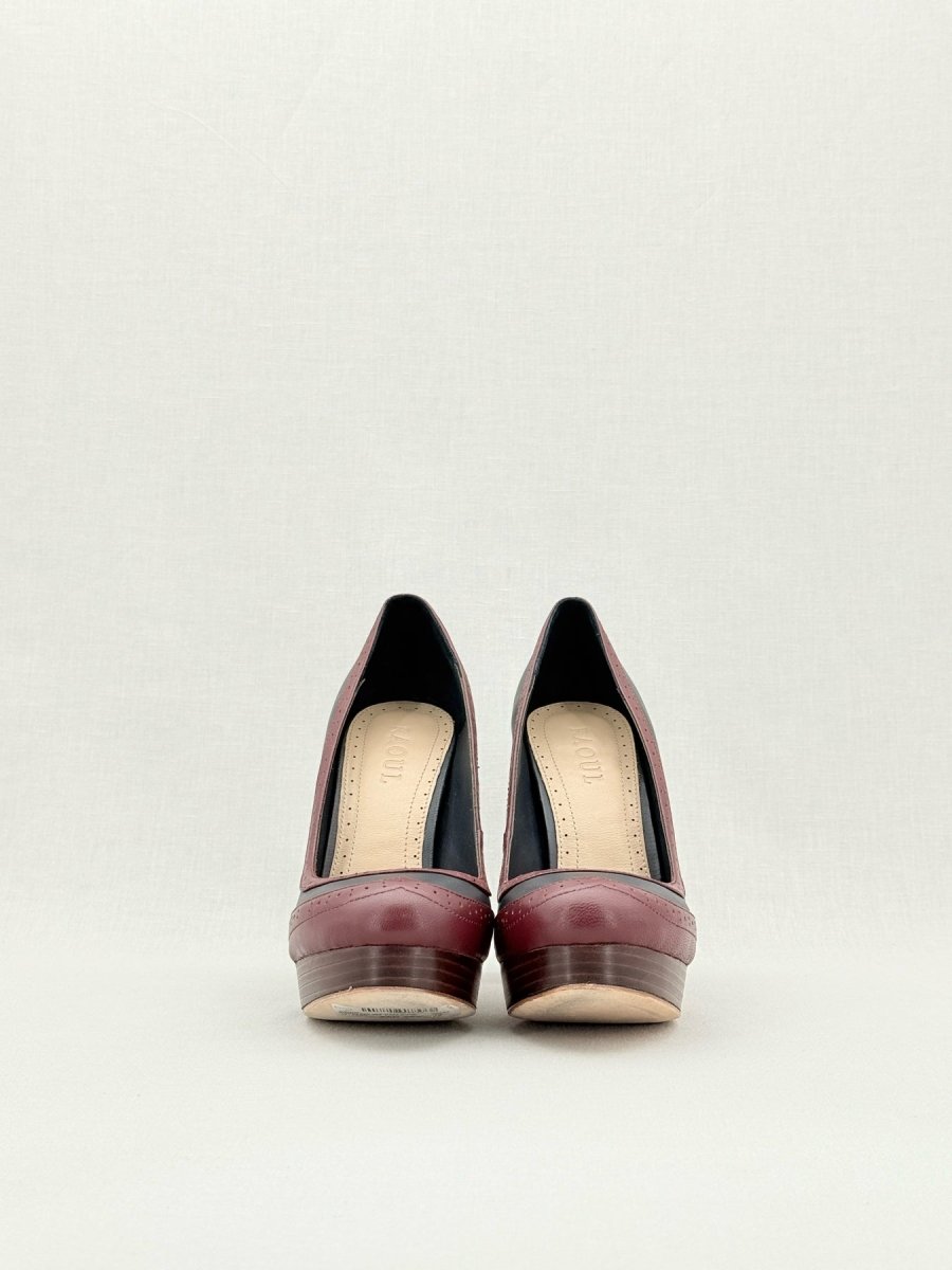 Pre - loved RAOUL Black & Burgundy Size EU 40 Pumps at Reems Closet