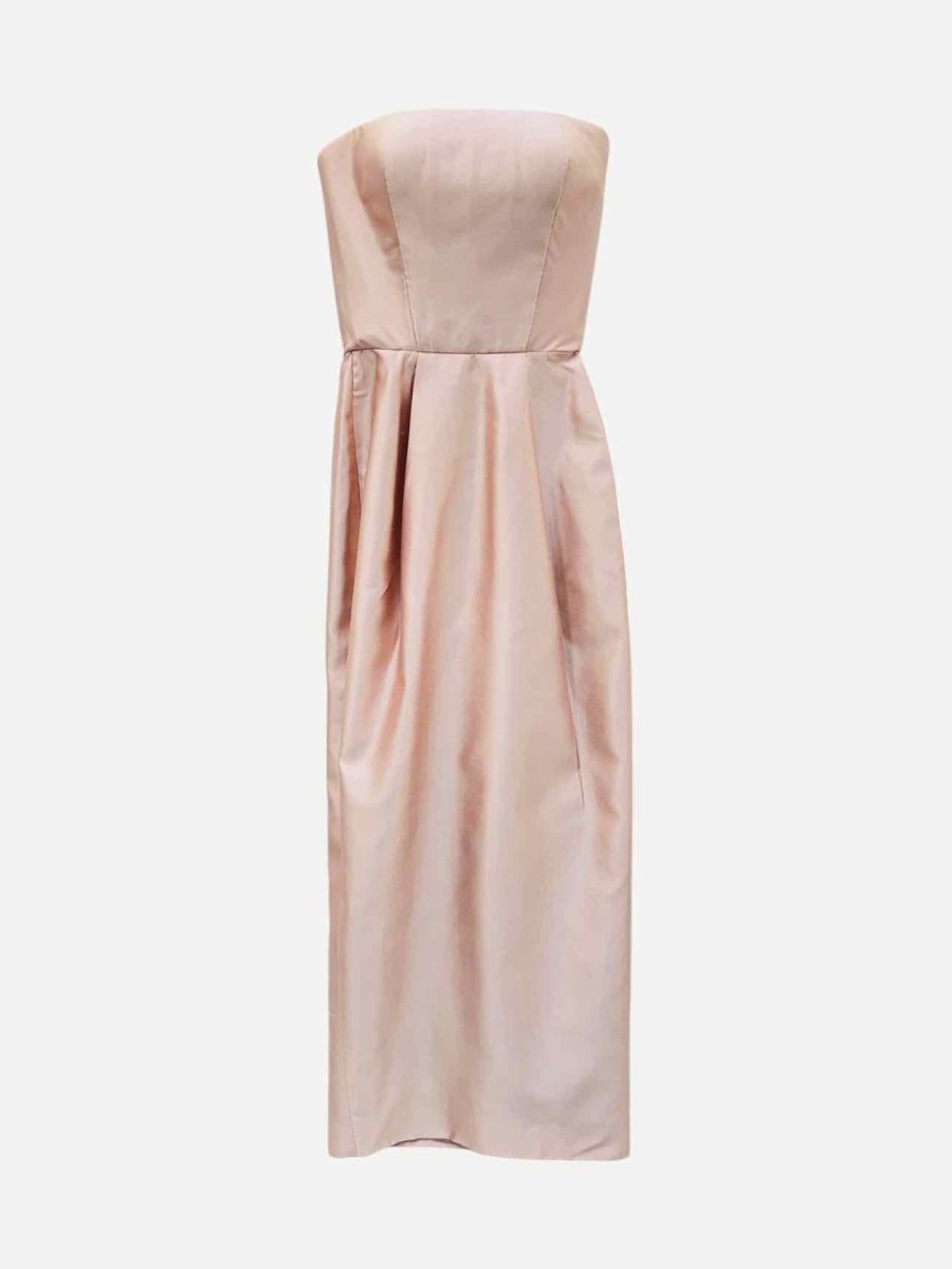 Pre - loved RASARIO Strapless Pale Pink Evening Dress at Reems Closet
