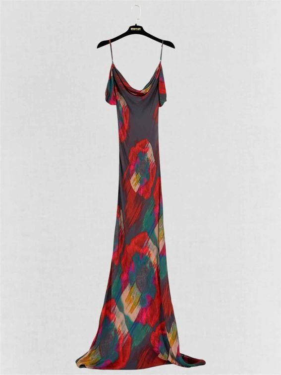 Pre-loved RAT & BOA Adriana Red Multicolor Size XSmall Long Dress at Reems Closet