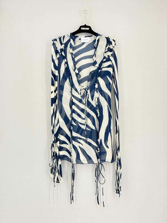 Pre-loved RAT & BOA Annika Blue & White Size Small Short Dress at Reems Closet