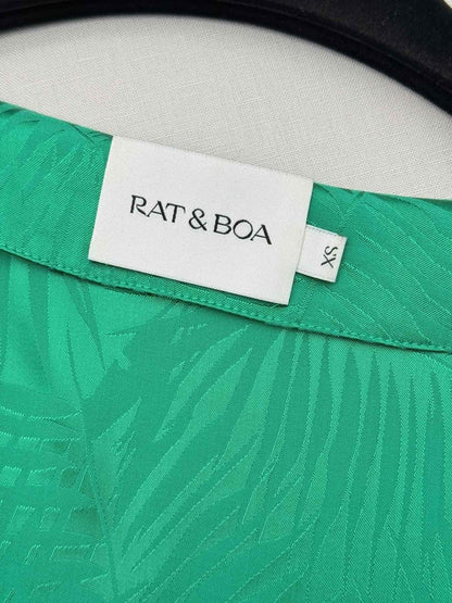 Pre-loved RAT & BOA Harlequin Green Size XSmall Short Dress at Reems Closet