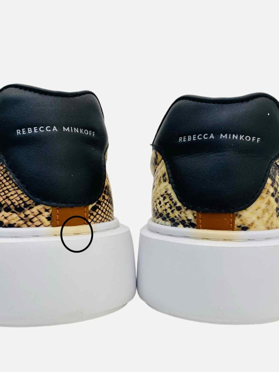 Pre - loved REBECCA MINKOFF Eliza Beige & Black Sneakers at Reems Closet