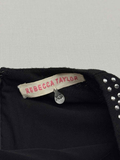 Pre - loved REBECCA TAYLOR Black Studded Size XSmall Short Dress at Reems Closet