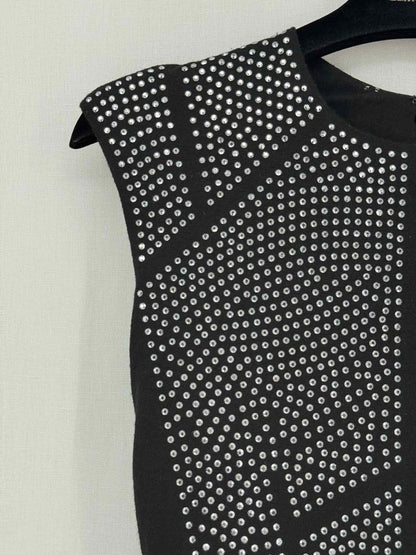 Pre - loved REBECCA TAYLOR Black Studded Size XSmall Short Dress at Reems Closet