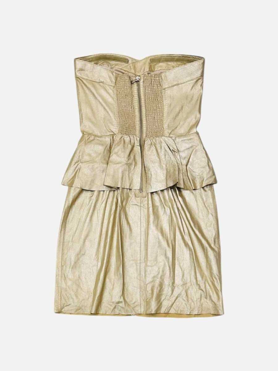 rebecca taylor metallic dress REBECCA TAYLOR Silver Metallic Glitter Ruched Long