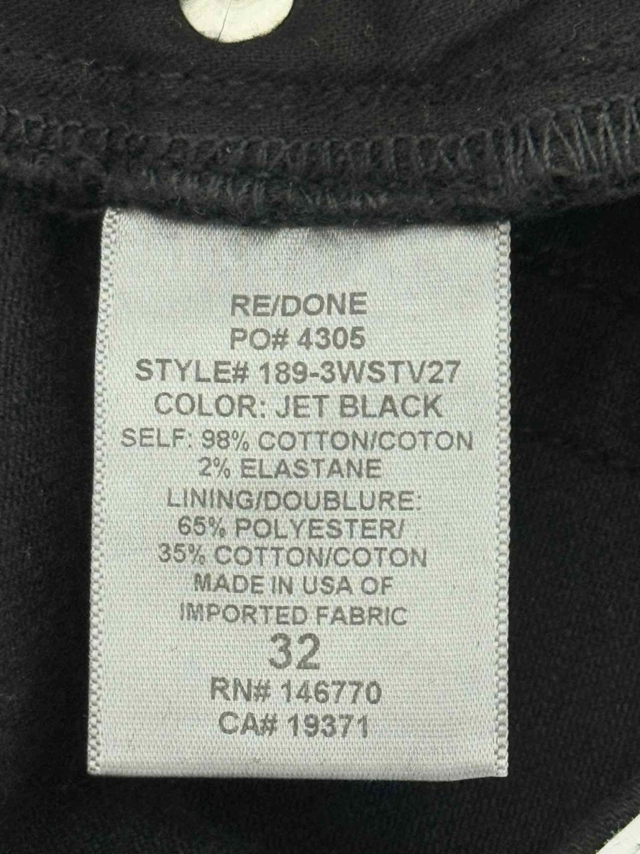 Pre - loved RE/DONE Black Size 32 Jeans at Reems Closet