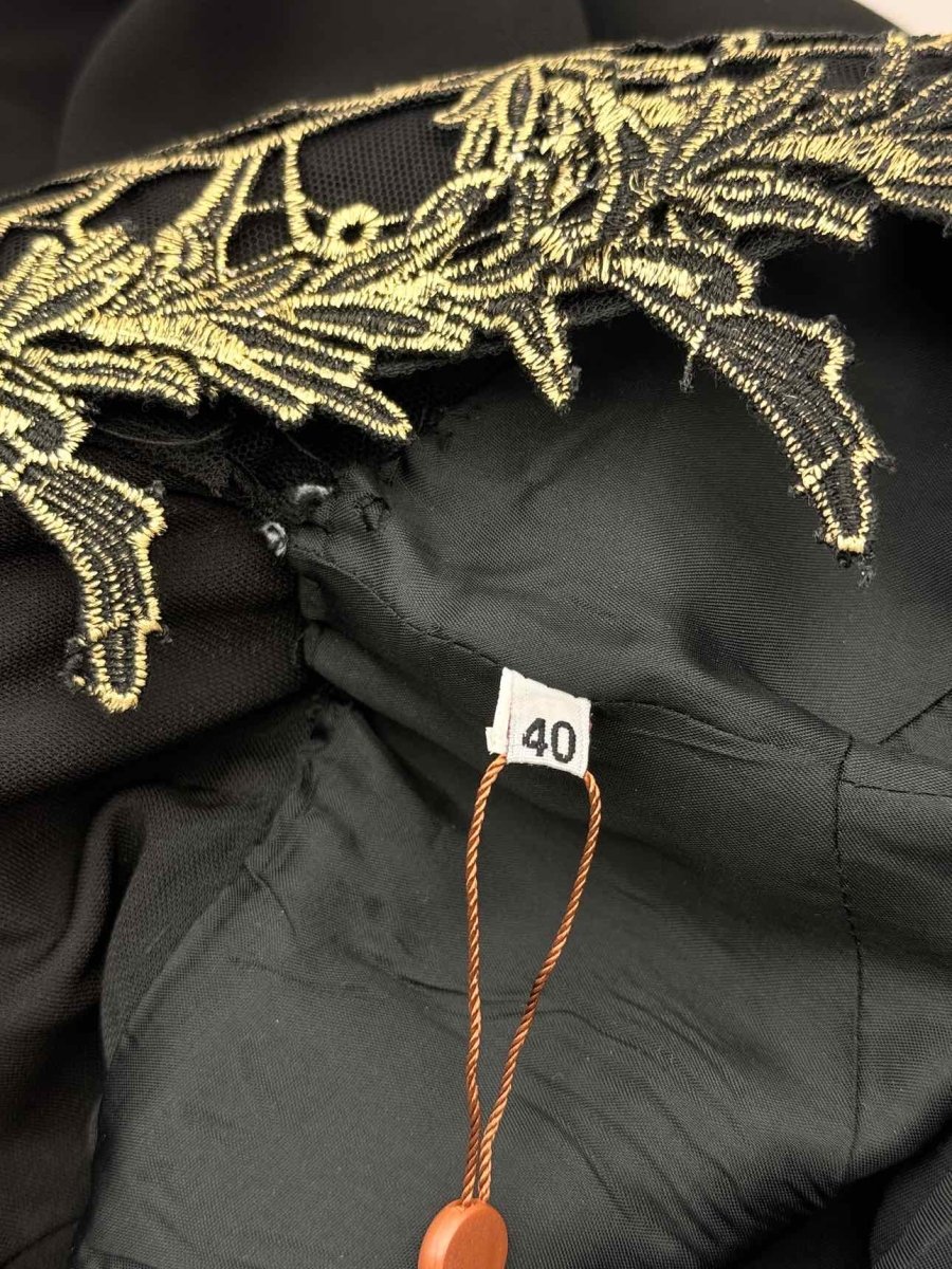 Pre - loved REEMS CLOSET Black w/ Gold Panel Size US 4 Long Dress at Reems Closet