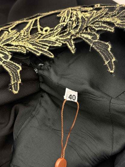Pre - loved REEMS CLOSET Black w/ Gold Panel Size US 4 Long Dress at Reems Closet