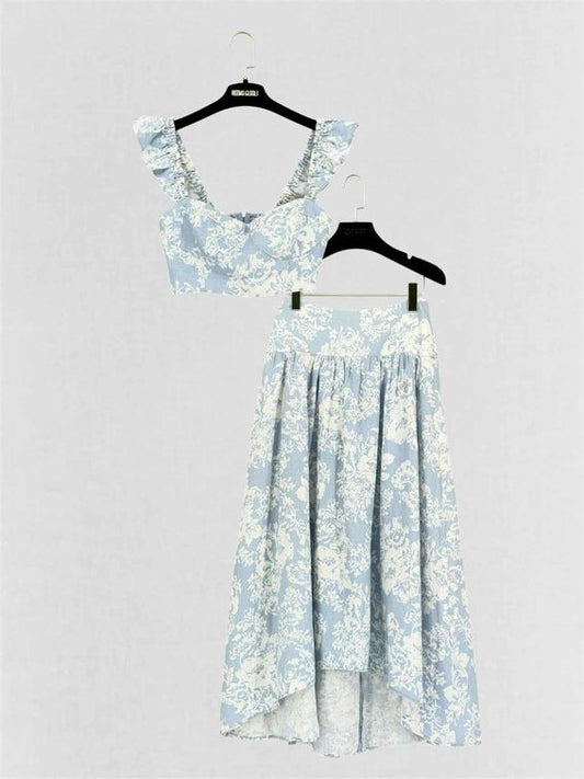 Pre-loved REFORMATION Blue & White Size US 2 Outfit Set at Reems Closet