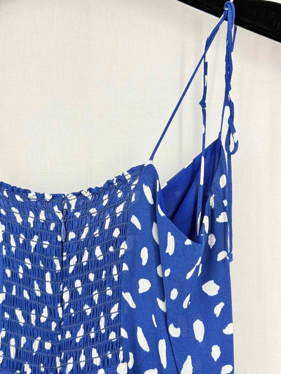 Pre-loved REFORMATION Blue & White Size US 4 Knee Length Dress at Reems Closet